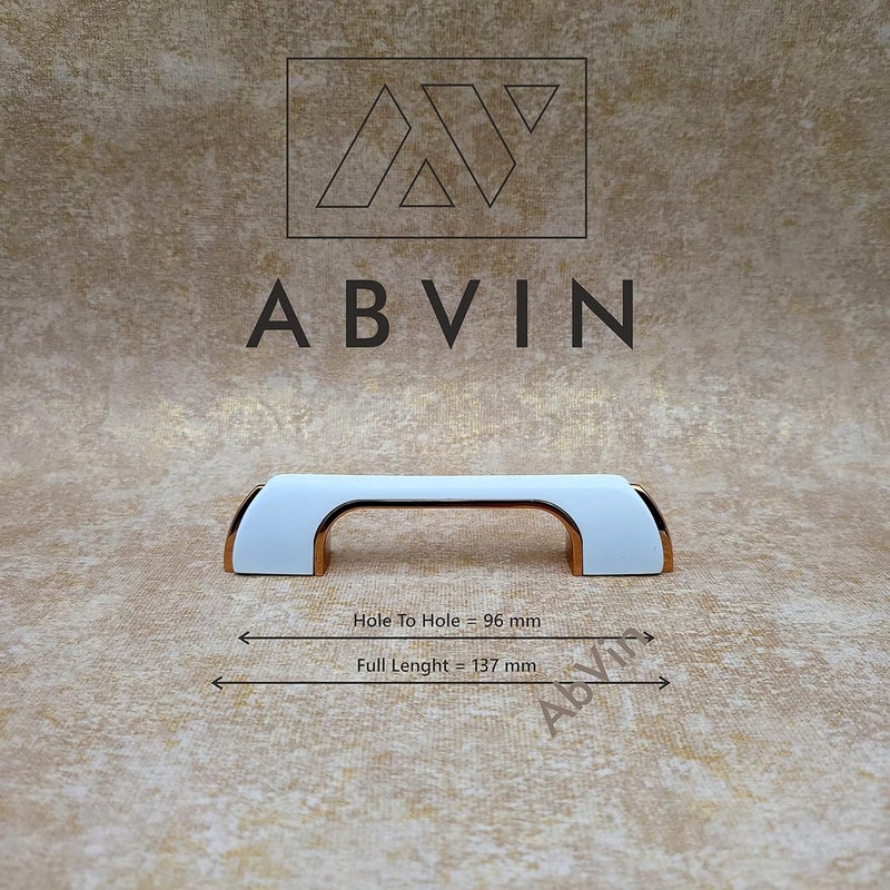 ABVIN Premium White Gold Bar Pull Handles Modern Gold Cabinet Hardware Furniture Pulls For Doors Cabinets Cupboards Drawers 1 Pcs 96 Mm 4 Inch Gold White Finish - Image 2