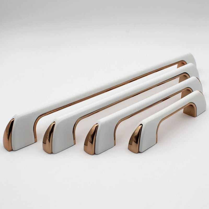 ABVIN Premium White Gold Bar Pull Handles Modern Gold Cabinet Hardware Furniture Pulls For Doors Cabinets Cupboards Drawers 1 Pcs 96 Mm 4 Inch Gold White Finish - Image 1
