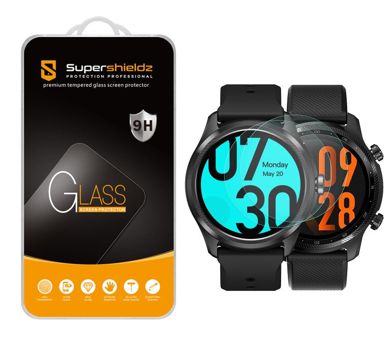 Supershieldz (2 Pack) Supershieldz Designed for Ticwatch Atlas / Ticwatch Pro 5 Enduro / TicWatch Pro 5 / TicWatch Pro 3 / TicWatch Pro 3 Ultra GPS Smartwatch Tempered Glass Screen Protector, Anti Scratch, Bubble Free - Image 1