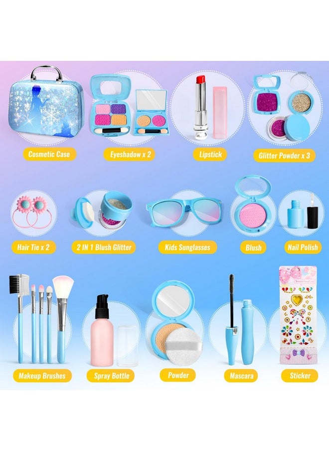 INNOCHEER - Pretend Makeup For Toddlers Fake Play Makeup For Little Girls Frozen Toy Makeup Set For Girls Birthday Christmas Princess Gifts Toddler Girl Toys Age 2 3 4 5 6 7 8 (Not Real Makeup) - Image 1