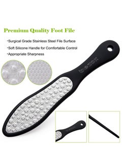 BEZOX Foot File (1 Pcs) Double Sided Foot Scraper Callus Remover Foot Rasp For Cracked Heel And Foot Corn Removal Stainless Steel Pedicure File W/Cloth Storage Bag  - Image 3