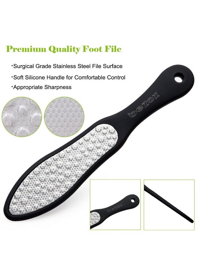 BEZOX Foot File (1 Pcs) Double Sided Foot Scraper Callus Remover Foot Rasp For Cracked Heel And Foot Corn Removal Stainless Steel Pedicure File W/Cloth Storage Bag  - Image 3
