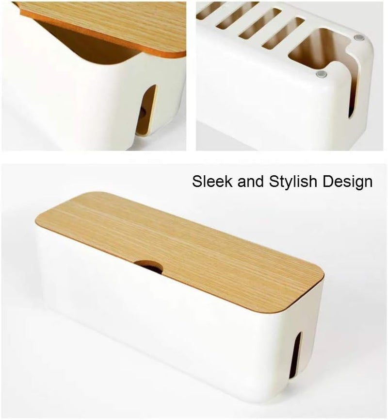 Sourcemall Cable Management Box| Power Stripe Organizer|Cord Organizer Box| Hide and Conceal Power Strips and Electrical Cords from TVs, Computers, and Desks| Keep Pets Safe - Image 5