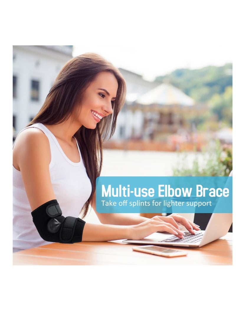 Excefore Elbow Brace, Comfortable Night Elbow Support, Adjustable Elbow Stabilizer, for Sleep Elbow Splint, with 2 Removable Metal Splints for Cubital Tunnel Syndrome, Tendonitis, Ulnar Nerve, Tennis - Image 5