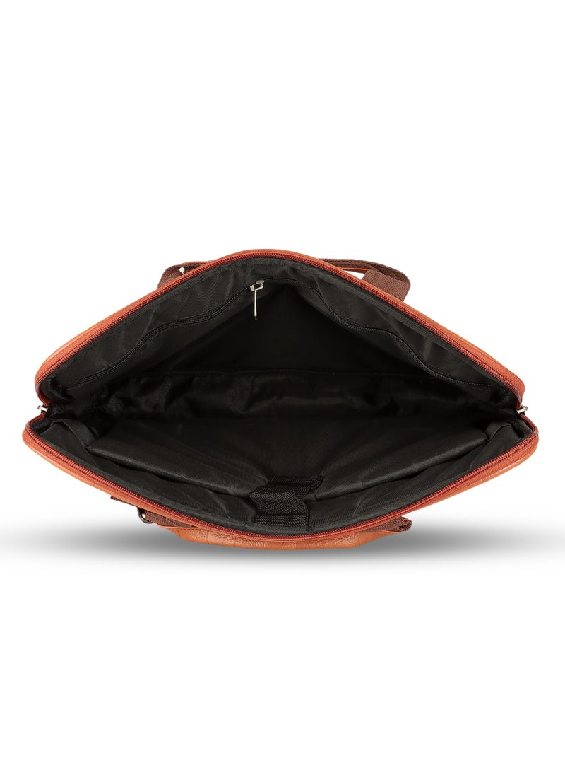 Bagneeds - Croco PU Leather Laptop Messenger Bag for Men and Women), TAN (B978) - Image 1