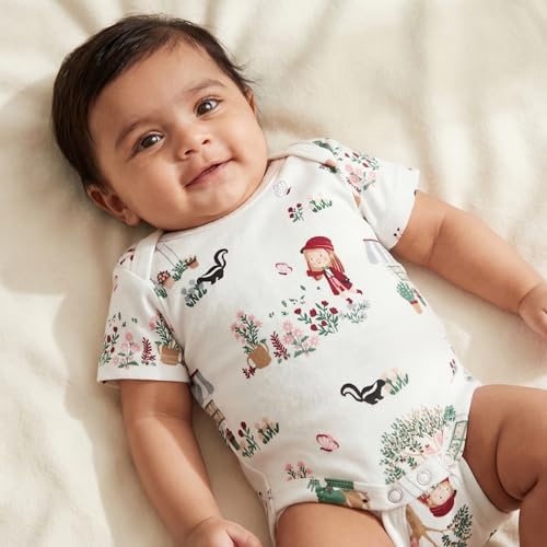 haus & kinder Haus And Kinder Baby Clothes Set For 0-6 Months - Pack Of 5 | 5-piece Newborn Outfit With Onesie, T-shirt, Pants, Shorts, Vest ? Soft Jersey Cotton Infant Apparel | Scarlet Print For Boys & Girls - Image 5
