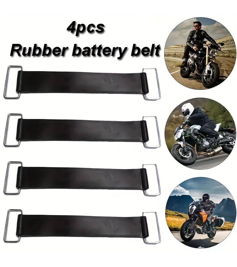 4Pcs Rubber Battery Straps for Motorcycles Bicycle Beach Car Scooter 17.5cm - Image 1