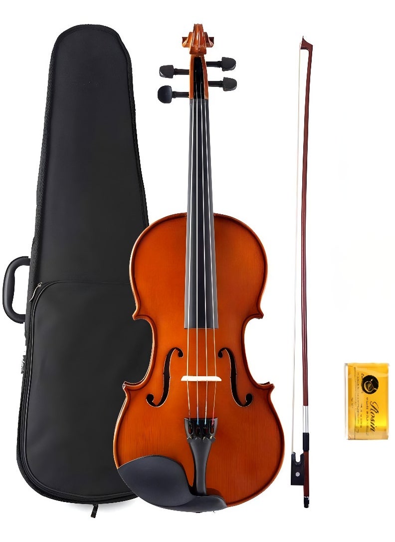 SHELTER Fiddle Violin Outfit 1/2 for Beginners Students with Bow Rosin & Hard Case - Natural Vanished 
