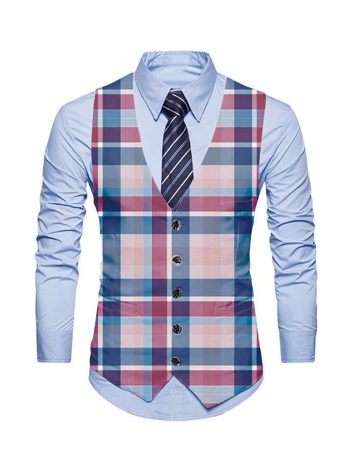 KUYING New Fashionable Personalized Printed Men's Suit Vest  - Image 1