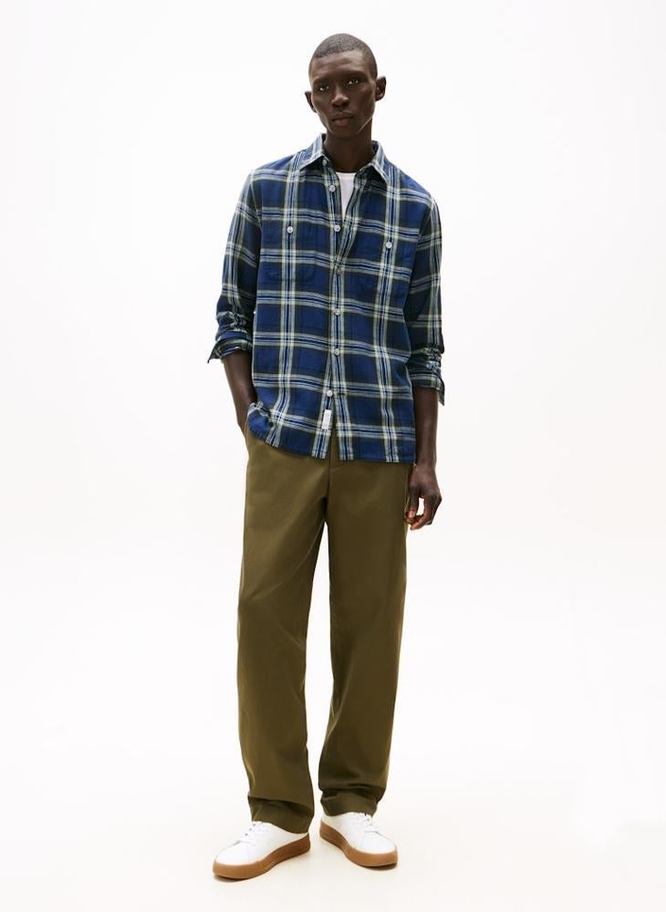 TOMMY HILFIGER Slub Twill Check Relax Fit Shirt - Image 4