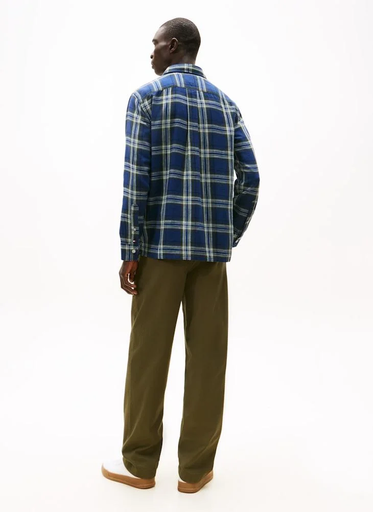 تومي هيلفيغر قميص تويل كاروه بقصة واسعة