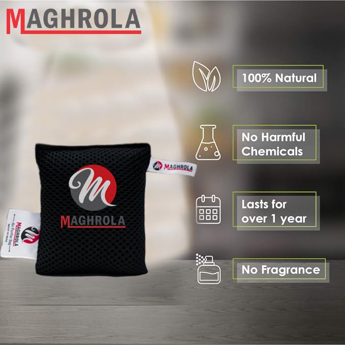 MAGHROLA حقيبة الفحم النشط الطبيعية غير الكهربائية لتنقية الهواء وامتصاص الروائح 250 جرام - Image 3
