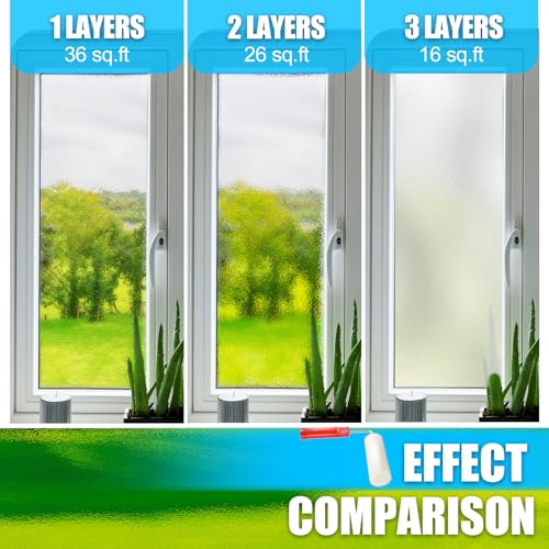 Limino Frosted Glass Paint - 18oz Windows Privacy Paint, UV Resistant and Waterproof Frosted Glass Spray for Bathroom Kitchen Door and Office Window Frosting Surfaces, Peep-Proof Mirror Film - Image 4