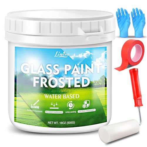 Limino Frosted Glass Paint - 18oz Windows Privacy Paint, UV Resistant and Waterproof Frosted Glass Spray for Bathroom Kitchen Door and Office Window Frosting Surfaces, Peep-Proof Mirror Film - Image 1