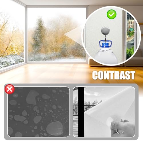 Limino Frosted Glass Paint - 18oz Windows Privacy Paint, UV Resistant and Waterproof Frosted Glass Spray for Bathroom Kitchen Door and Office Window Frosting Surfaces, Peep-Proof Mirror Film - Image 5