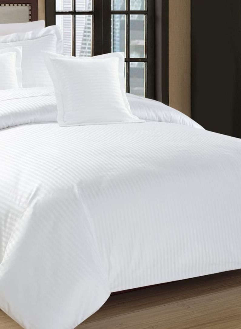 مون طقم سرير مخطط مقاس كينج مكون من 6 قطع أبيض 240x220 سم - Image 2