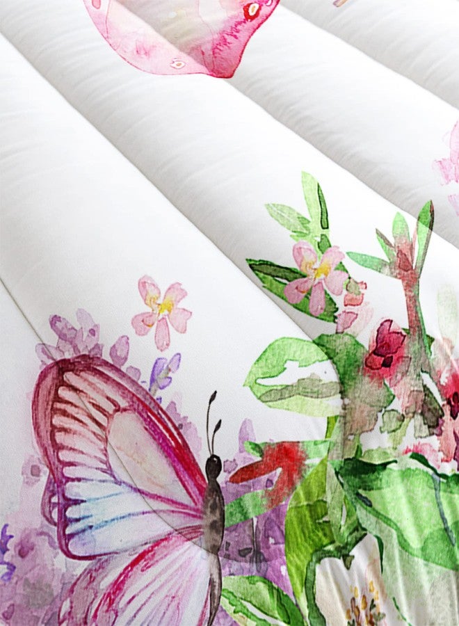 CVHOUSE Butterfly Comforter Set - Twin Size, Floral Butterfly Bedding Set for Girls, 3 Pieces - Image 4