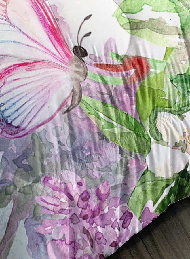 CVHOUSE Butterfly Comforter Set - Twin Size, Floral Butterfly Bedding Set for Girls, 3 Pieces - Image 5