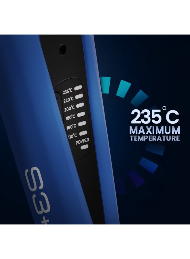 أي كونيك مكواة شعر أيكونك S3+ باللون الأزرق، صفائح سيراميك عائمة احترافية، تحكم قابل للتعديل في درجة الحرارة، تسخين فوري، سهلة الاستخدام، مناسبة لجميع أنواع الشعر - Image 4