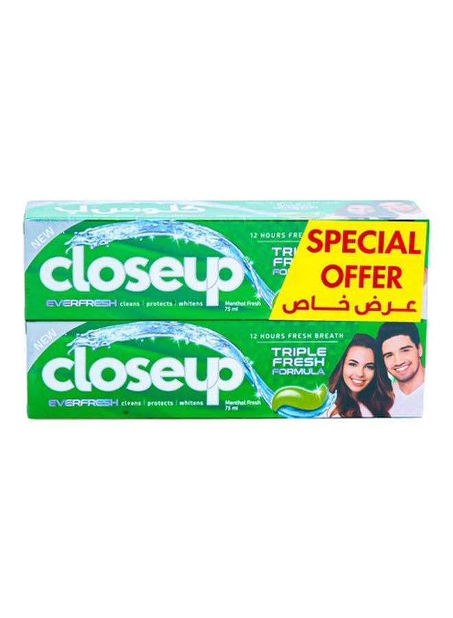 Closeup Fresh Menthol Toothpaste, Pack Of 2, 75ml 