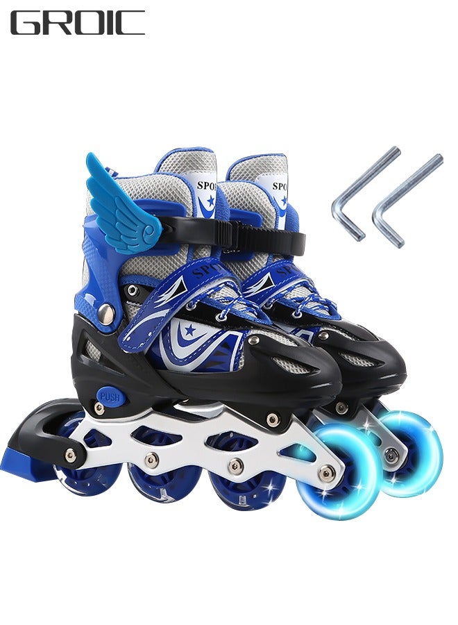 GROIC Adjustable Inline Roller Skates with Light Up Wheels and Wings Outdoor sport for Kids Beginner - Image 1