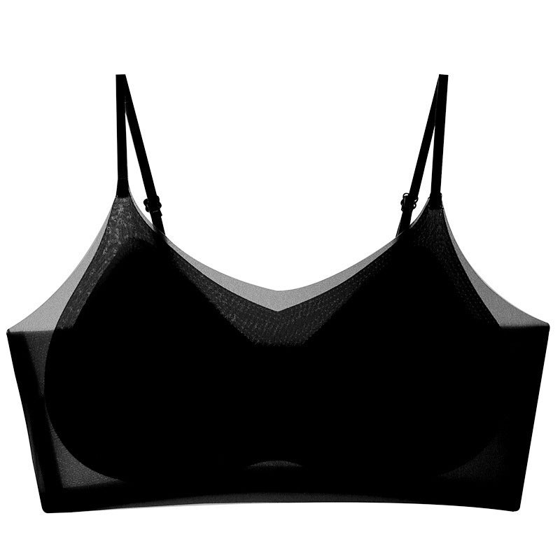 Summer Ultra-Thin Intimates For Women, Seamless, Wire-Free, Push-Up Ice Silk Breathable Jelly Soft Support Vest-Style Beautiful Back Bra - Image 1