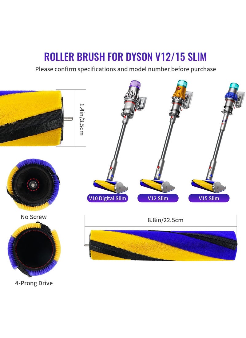 Generic - Soft Roller Brush Replacement for Dyson V8 Slim, V10 Slim, V12 Detect Slim, and V15 Detect Slim - Vacuum Cleaner Head Brushroll Attachment (Part No. 971634-01) - Image 1