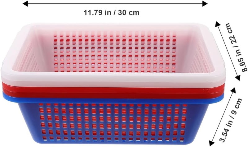 Pretyzoom 5 Pcs Thickened Plastic Drain Basket Set, Lightweight Washing Baskets For Fruit And Vegetables With Storage Containers For Kitchen Organization Assorted Colors - Image 4