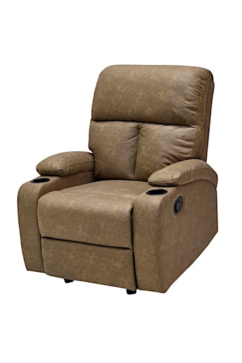Sabir & Bros Furniture LLC SBF Single Seater Fabric Recliner Sofa with Rocker – Manual Reclining One-Seater Lounge Chair with Cup Holders – Modern Design & Ultimate Comfort for Living Room & Home Relaxation, Brown - Image 5