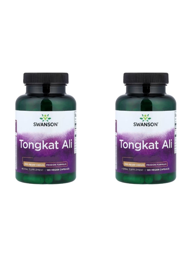 SWANSON Tongkat Ali, 120 Capsules (400 mg per Capsule)(pack of 2)