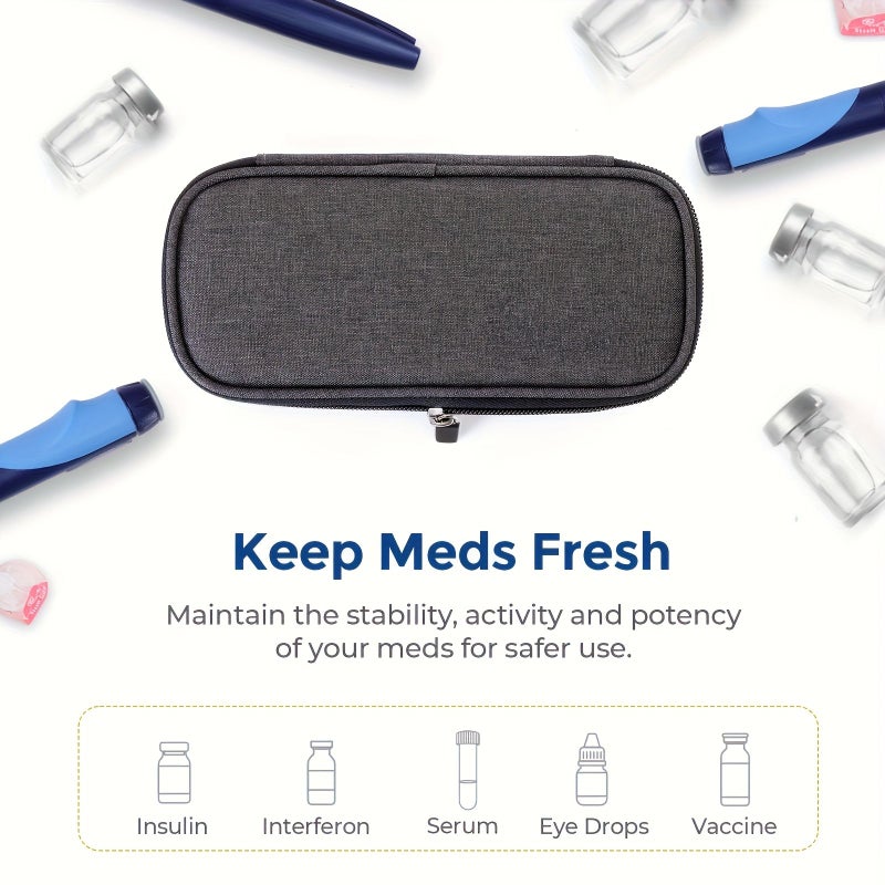 Insulin Pen Cooler Travel Case Black With 2 Ice Packs Cooling Time 4 8h Diabetic Medication Storage Bag - Image 5
