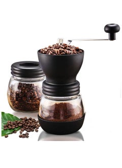 MIBRU Manual Coffee Grinder with Two Clear Glass Jars Compatible Replacement Burr Grinder Best Gift For Coffee Lovers  - Image 1