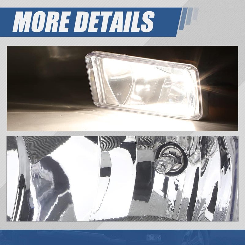 Auto Dynasty Chevy/GMC GMT900 Truck Pair of Bumper Driving Fog Lights (Clear Lens) - Image 5