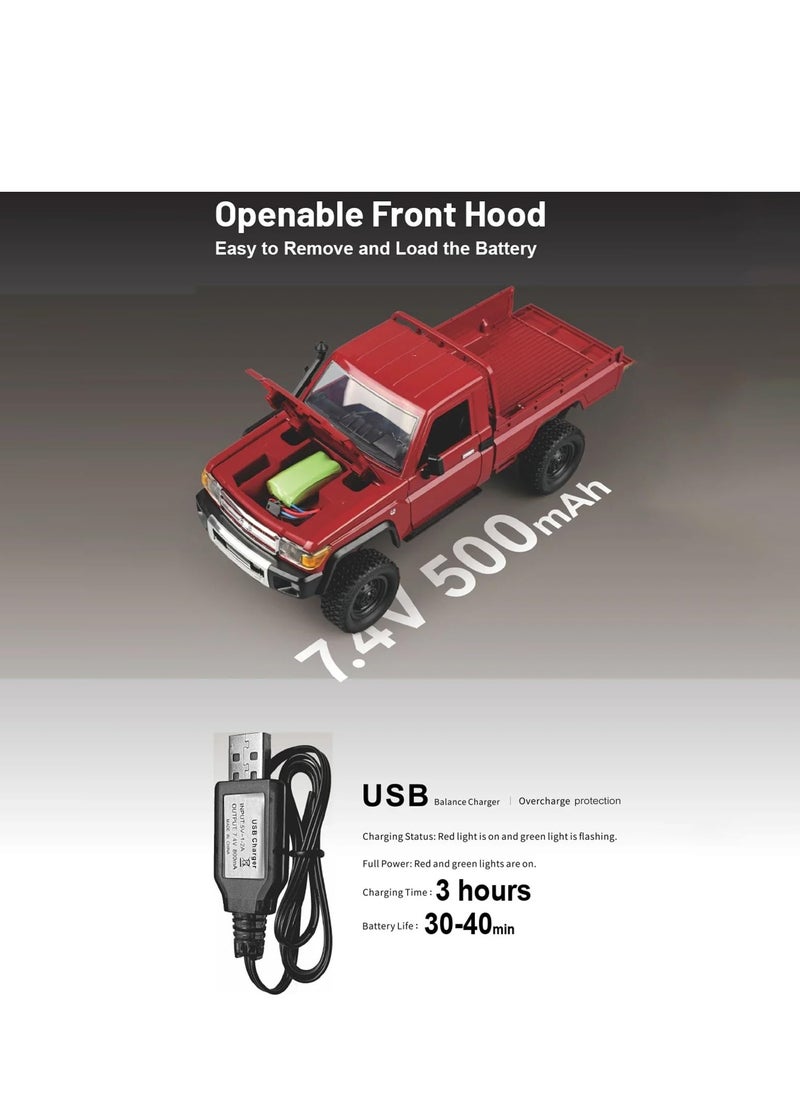 Generic - MN MODEL RC Crawler  1/12 RC Truck 4x4 RC Rock Crawler Toyota LC79 Remote Control Pickup 2.4Ghz All Terrain with 280 Brushed Motor Proportional Throttle Steering RTR Hobby Toy for Adult - Image 1