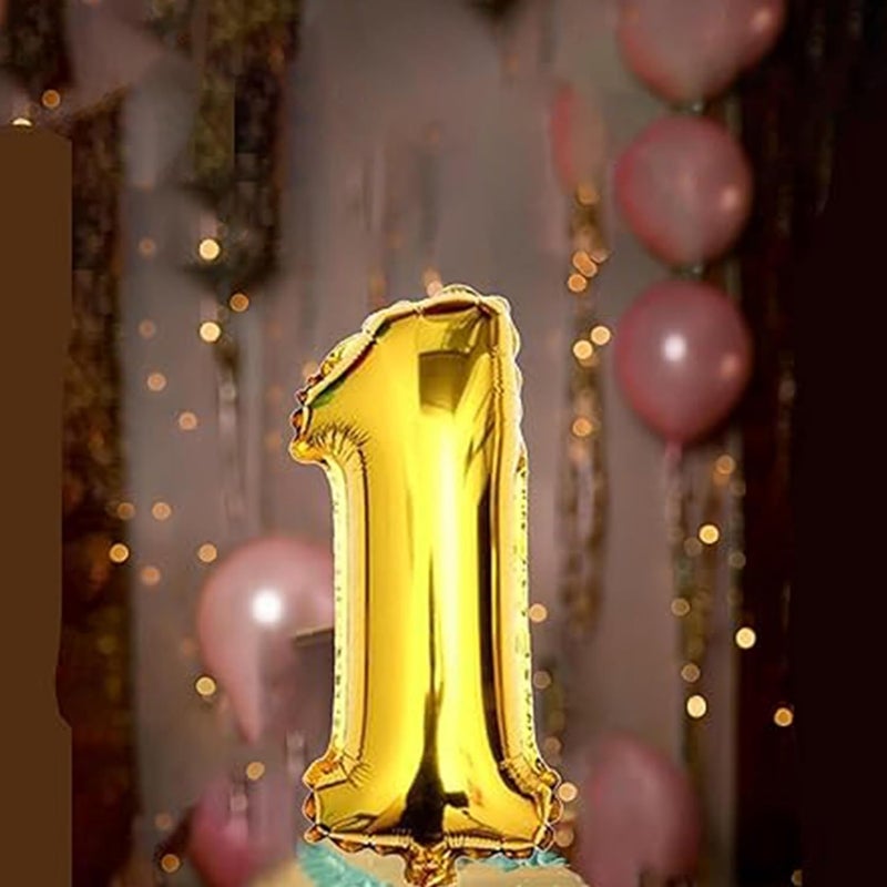 pop colours 1st Birthday Decoration Kit Number 1 Foil Balloon For First Birthday Happy Birthday Banner 40Pcs 1st Birthday Decoration Items - Image 4