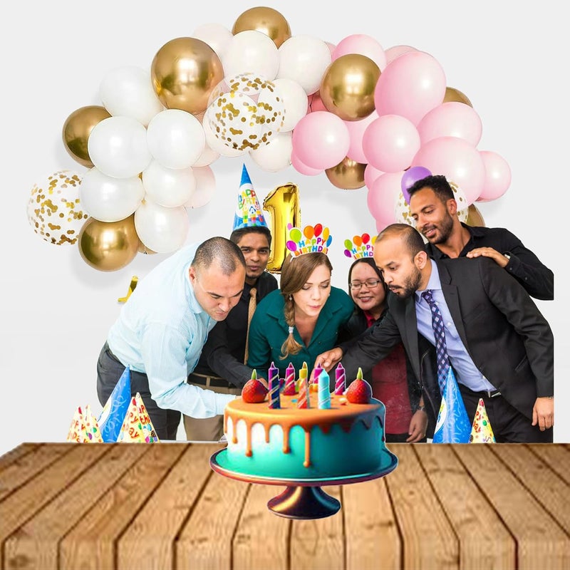 pop colours 1st Birthday Decoration Kit Number 1 Foil Balloon For First Birthday Happy Birthday Banner 40Pcs 1st Birthday Decoration Items - Image 3