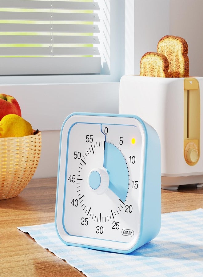 InfPokid Visual Timer with Pause Function for Kids and Adults, Productivity Timer for Study, Teaching, Kitchen Cooking, Office Meetings, Time Management for ADHD (Blue) - Image 2