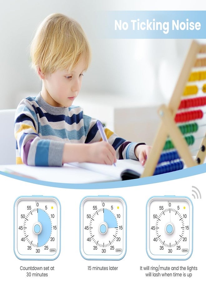 InfPokid Visual Timer with Pause Function for Kids and Adults, Productivity Timer for Study, Teaching, Kitchen Cooking, Office Meetings, Time Management for ADHD (Blue) - Image 5