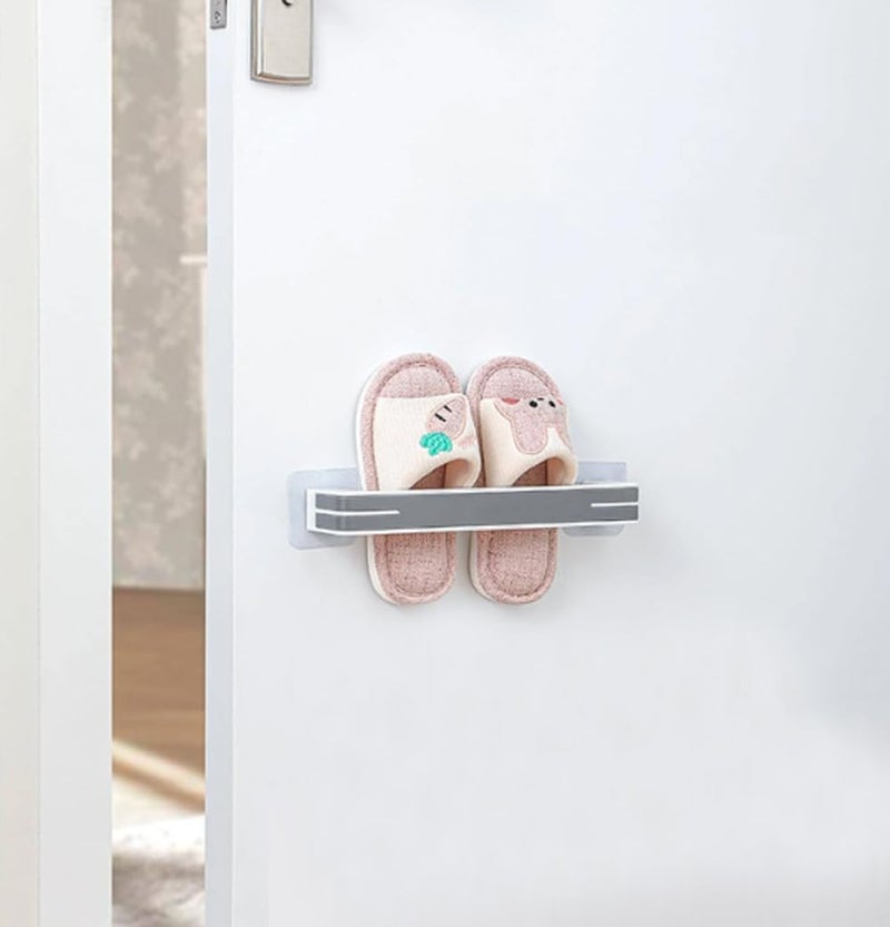 COSKIRA COSKIRA 1 Pair Slippers Dustproof Storage Rack Wall Mounted Self Adhesive Shoe Rack Bathroom Towel for Bathroom Door Towel Organiser Rack Waterproof Pairs of Shoes HangersMulti  - Image 1