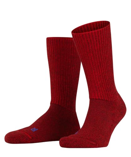 FALKE Unisex Walkie Ergo Socks, Crew Length, Thick Sole, Hiking Sock, Breathable, Moisture-Wicking, Merino Wool, Red (Scarlet 8280), 10.5-11.5, 1 Pair - Image 1
