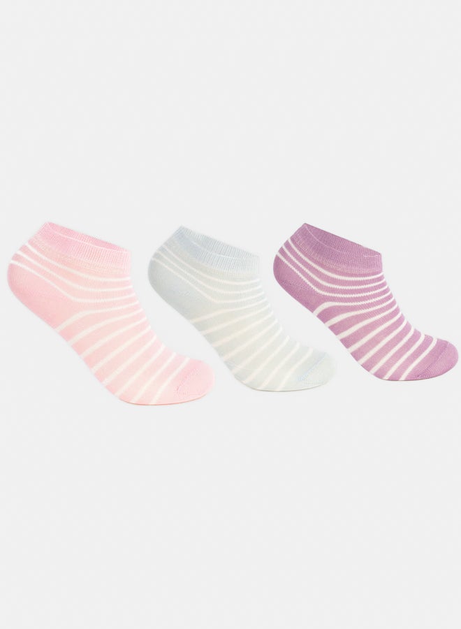 Carina Girly Striped Socks - 3 Pairs - Image 1