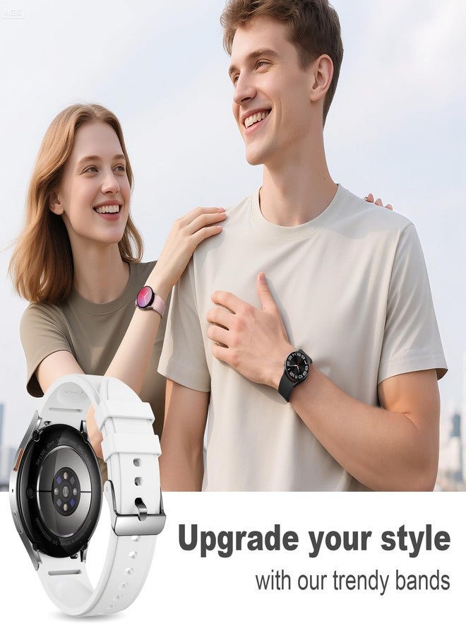 Easuny 6 Pack No Gap Bands Compatible with Samsung Galaxy Watch 7 6 5 4 FE 40mm 44mm, Soft Silicone Sport Straps for Galaxy Watch 5 Pro 45mm, 6 4 Classic 47mm 43mm 46mm 42mm Replacement for Men Women - Image 2