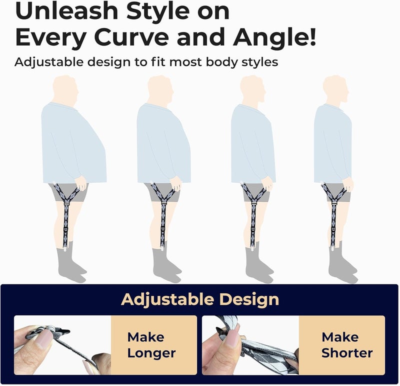 COZI Shirt Stays Adjustable Soft and Smooth Elastic with Non Slip Clips Perfect Sock Garters for Military or Professional - Image 4