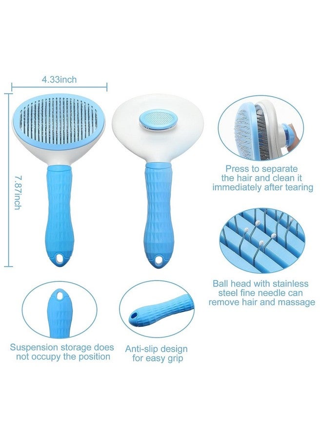 Style Keepers 3 Pcs Self Cleaning Slicker Shedding Brush Pet Bath Massage Brush With Soap & Shampoo Dispenser Soft Silicone Bristle For Long Short Haired Dogs Cats Shower Tick Remover Shower Bathing - Image 2