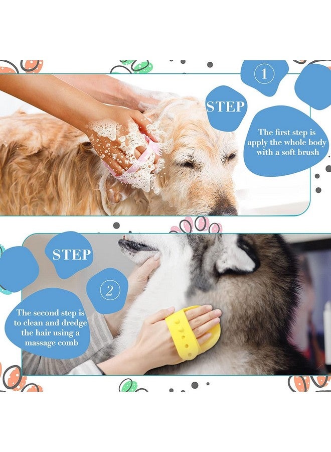 Style Keepers 3 Pcs Self Cleaning Slicker Shedding Brush Pet Bath Massage Brush With Soap & Shampoo Dispenser Soft Silicone Bristle For Long Short Haired Dogs Cats Shower Tick Remover Shower Bathing - Image 5