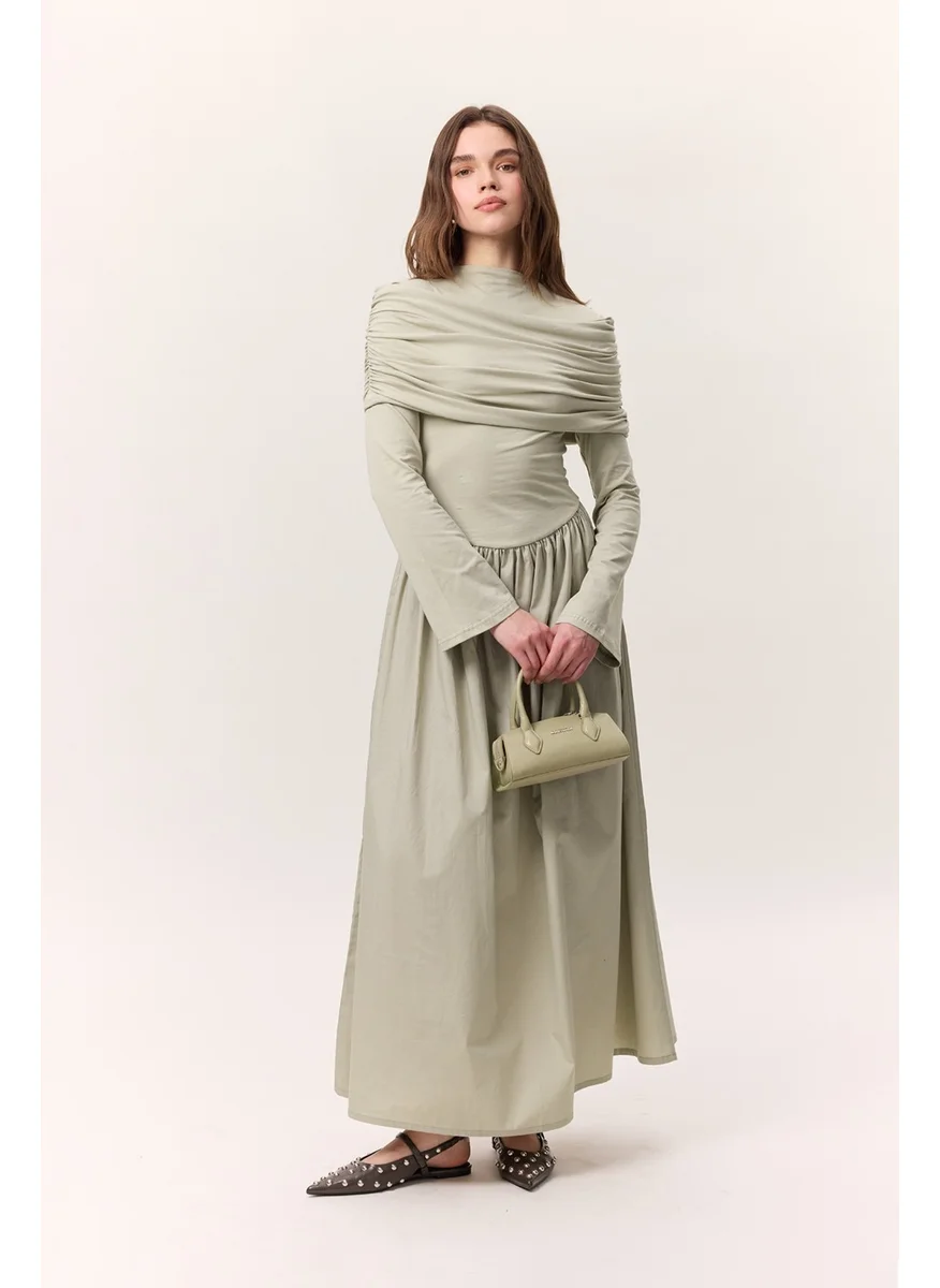 Manuka Draped Cotton Maxi Dress