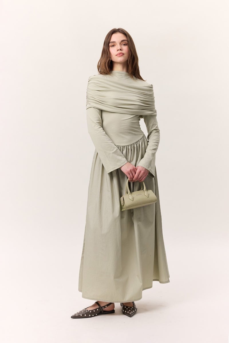 Manuka Draped Cotton Maxi Dress  - Image 1