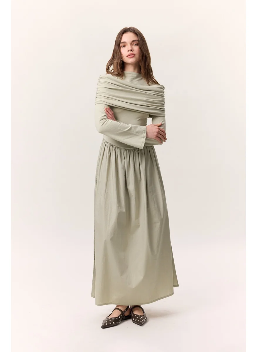 Manuka Draped Cotton Maxi Dress