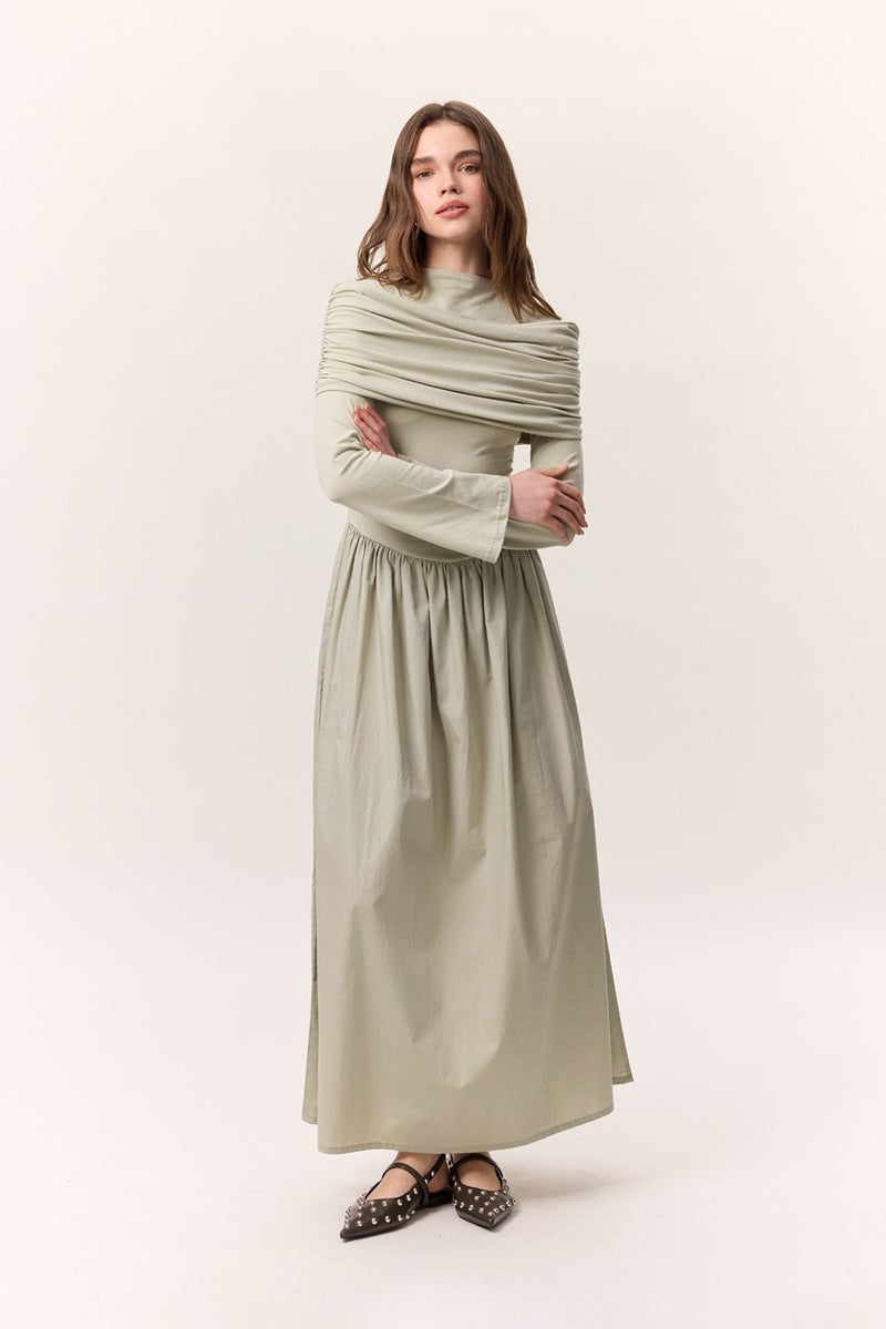 Manuka Draped Cotton Maxi Dress  - Image 2