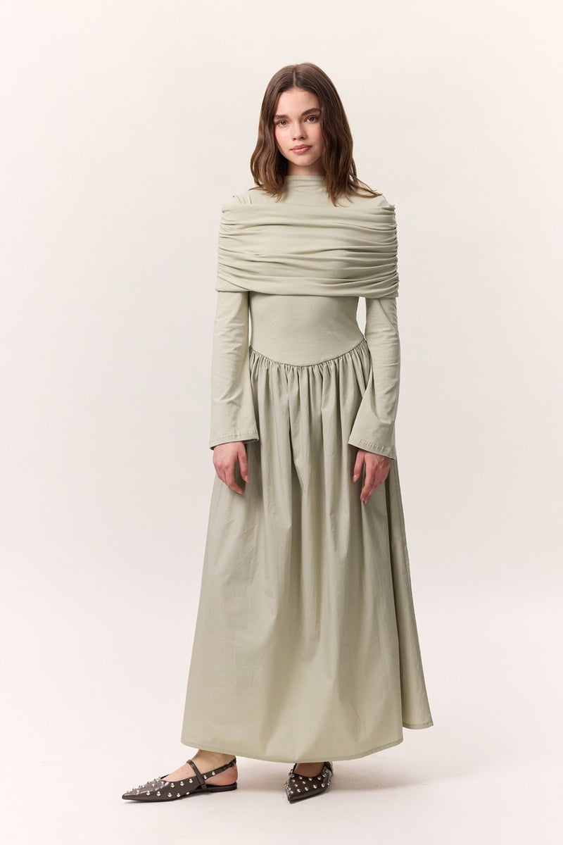Manuka Draped Cotton Maxi Dress  - Image 3